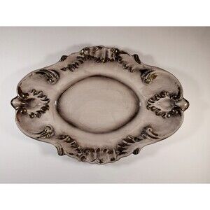 Capodimonte serving platter Hand Painted With Real Gold Accents Rococo Style VTG